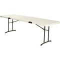 Lifetime Products LifetimeÂ Portable Fold-in-Half Plastic Table, 30" x 96", Almond 80175